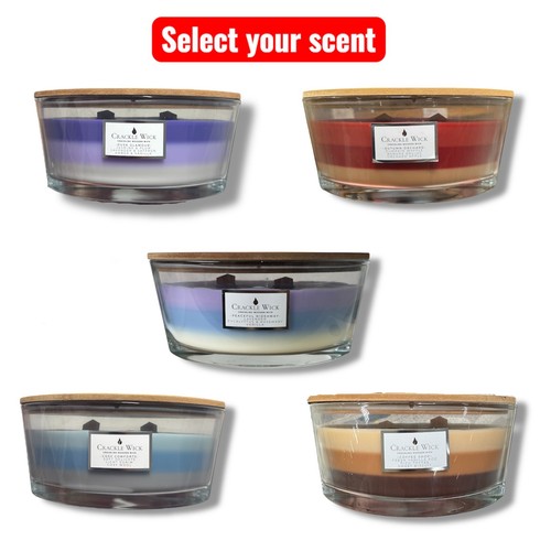 Crackle wick candle with - wick, twin