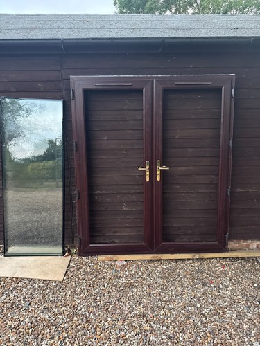 Upvc french doors patio brown - patio,