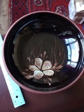 Vintage Tenby Studio Pottery Glazed Earthenware Bowl, Floral Design. 16cm Dia.