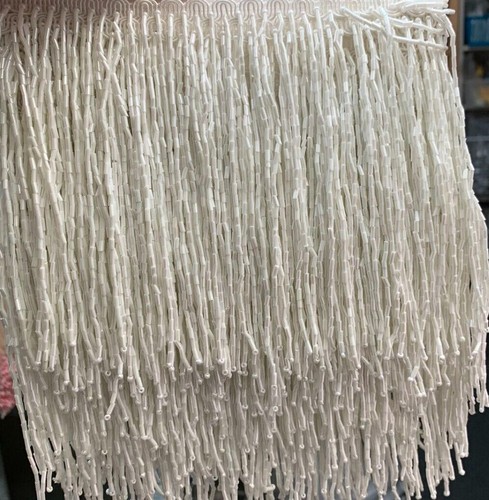 Beaded glass tube fringe - tube,