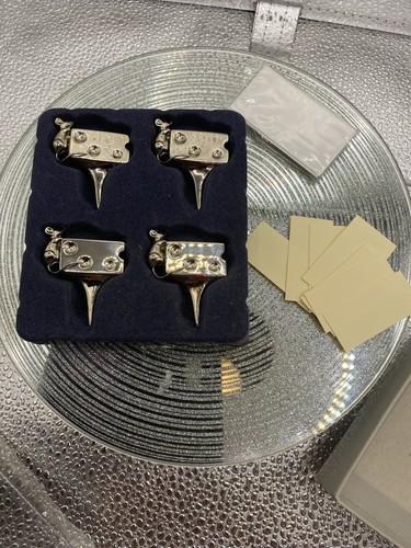 Silver plated mice set - silver,