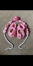 Hand crochet pink baby shoes
