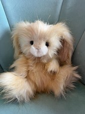 AURORA 12" LUXE BOUTIQUE Fluffy Bunny Rabbit PLUSH SOFT TOY 8”