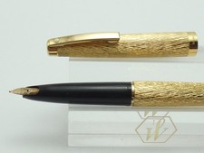 Vintage Lady Sheaffer 926 Gold Barleycorn Fountain Pen, GT, Med 14K Nib, Box