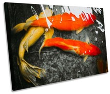 Koi Goldfish Abstract Fish Picture CANVAS WALL ART Print