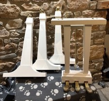 Grand Piano Legs & Lyre With Brass Castors - White