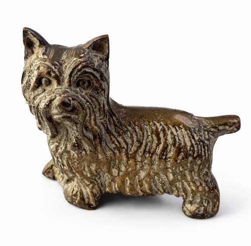 Vintage solid brass terrier - solid,