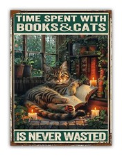 Funny Cats & Books Metal