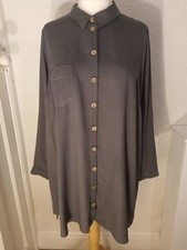Size 22 Evans Grey Button Up Collared Long Shirt With Side Splits