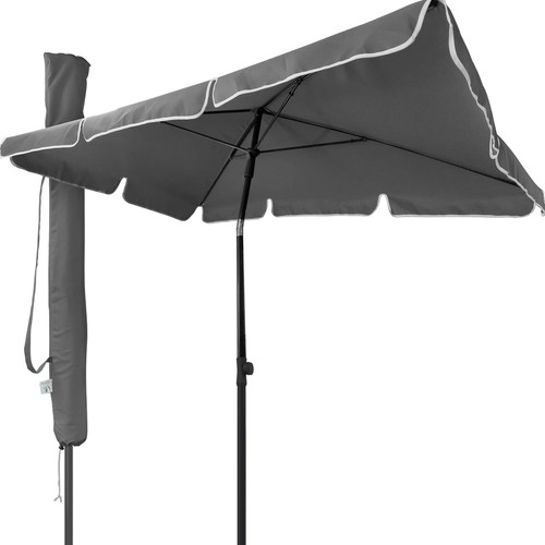 Portable grey garden parasol - garden,