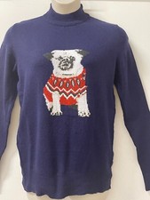 BONMARCHE Love Knitwear Ladies Pug Design Jumper Sizes 12-20 Brand New