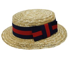 6 X CHILDS DELUXE STRAW BOATER