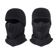 Black balaclava fleece face - black,