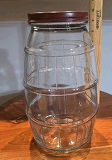 vintage glass barrel jar