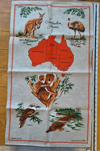 Vintage australia tea towel - vintage,