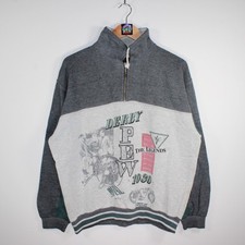 Vintage 90s Derby Legends Sweatshirt L Made in Spain Moto Racing Half Zip Boxy