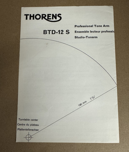 Thorens btd tone - btd-12, s