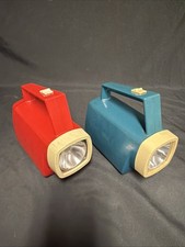 Vintage 1970's Torch Ever Ready Hand Held Torches Red and Blue -(1840)