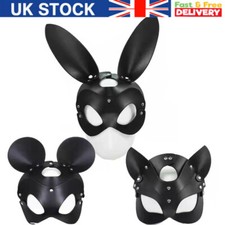 PU Leather Mouse/Rabbit/Cat Ear Mask Hot Halloween Face Mask Nightclub Cosplay