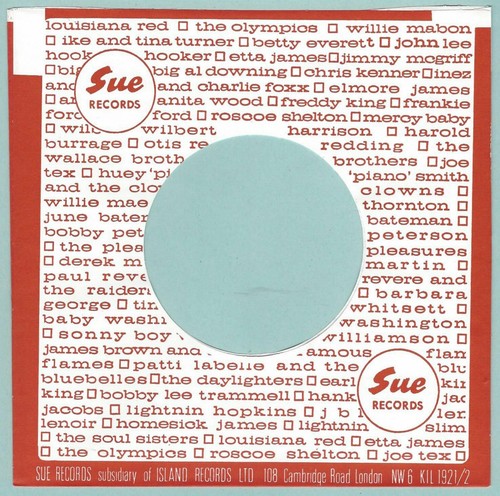 Sue records - (red/white, names)