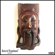 japanese antique hannya noh mask wood antiquarian collectible vintage samurai by