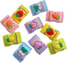10pcs Kawaii Fruit Candy Flatback Resin Embellishments Cabochons (2.5cm x 1.5cm)