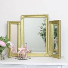 Ornate vintage gold triple - ornate,