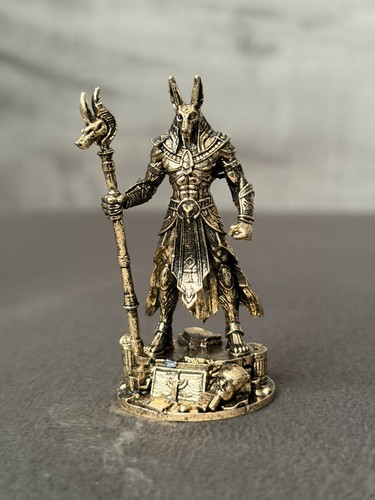 Solid brass anubis figurine - brass,