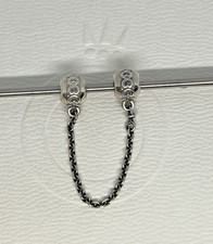 Genuine Retired Pandora Band of Hearts Safety Chain #791088 S925 ALE