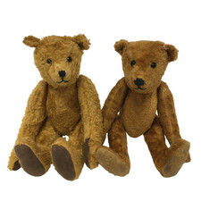 Vintage Russian Jointed Teddy Bears 2 Mohair Style Soft Toy Collectable Plush