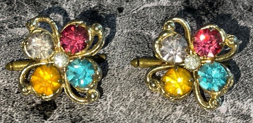 Vintage rhinestone gold tone - rhinestone,