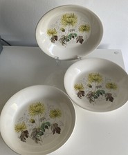 Vintage Floral Empire Porcelain Company. 3 Bowls 9 Inches Yellow Chrysanthemum