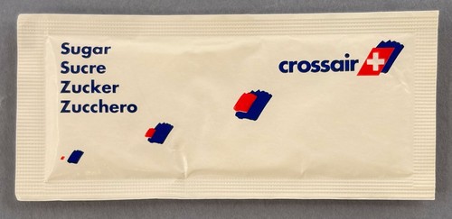 Crossair airline sugar packet - crossair,