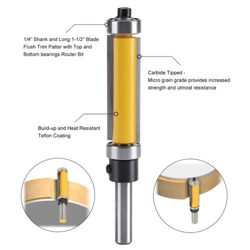 Flush trim router bit - router, set,