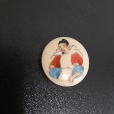 Antique Ceramic Satsuma Button