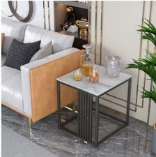 Coffee Table White Grey Marble