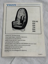 VOLVO CHILD SEAT BASIC INSTRUCTIONS 200/400/700/800/900 MULTILINGUAL ILLUSTRATED