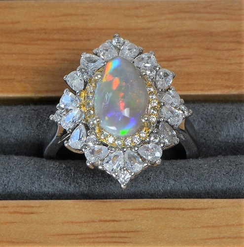 Adjustable solid opal ring - adjustable,
