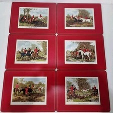 Pimpernel English Hunting Scene Placemats in Scarlet 30.5cm X 23cm