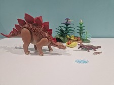 PLAYMOBIL DINOS 5232 Stegosaurus with Nest & Eggs 💯% Complete.
