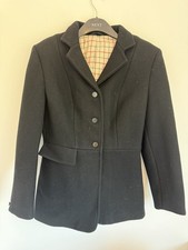 Black Ladies Size UK36 (EU40) 100% Wool Hunting Coat By Shires