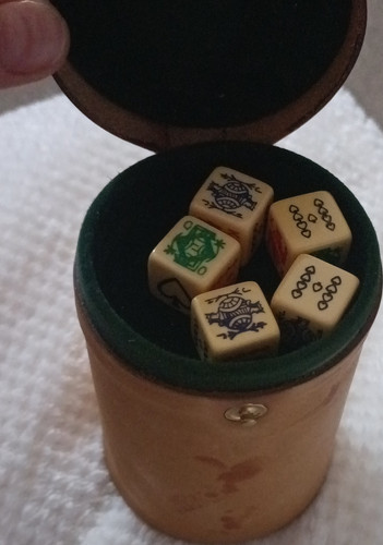 Vintage leather dice cup made - vintage,