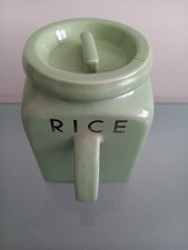 Vintage 1960s Bristol Kitchen Ware RICE Storage Jar. Pountney, Bristol. Lid A.F.