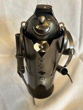 Novelty Metal Wine Bottle Holder Golf Caddy with Dog Clubs Golfing Gift Ornament