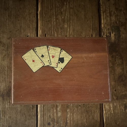 Vintage wooden playing card