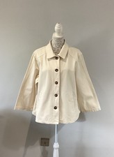 Ben de Lisi Button Front Twill Swing Jacket. Cream. Size 22. BNWT. RRP £54