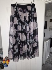 Floral Mesh Tulle Lined Skirt Xl Elasticated Waistband BNWOT