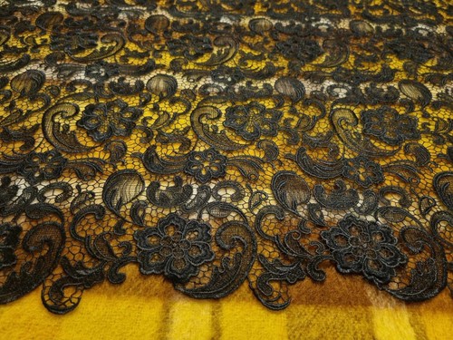 Black lace guipure - black, 1.3m