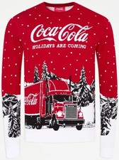 Coca Cola Christmas Truck Jumper Red Holidays Brand New Medium M 39-41" 99-104cm