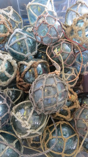 Japanese glass fishing floats - glass,